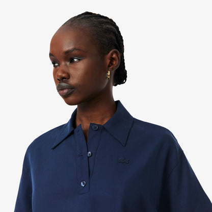 Lacoste Oversize Fit Kadın Lacivert Polo