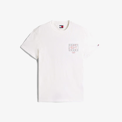 Tommy Hilfiger Regular Sign Spray Erkek Beyaz T-shirt