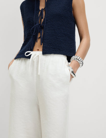 Lyocell Wide Leg Crop Pantolon