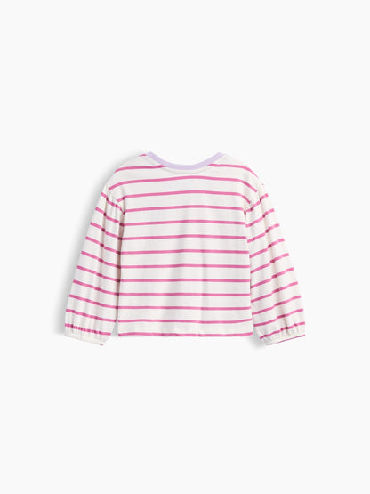Lila Sesame Street Çizgili T-shirt