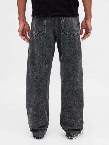 Siyah Organik Pamuk '90s Loose Jean Pantolon
