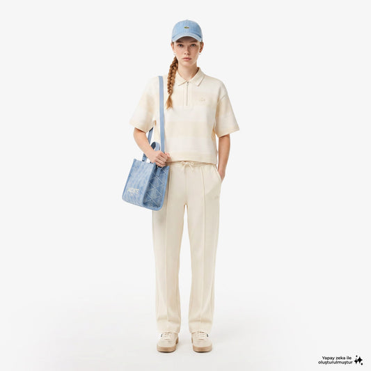 House Of Superstep X Lacoste Kapsul Koleksiyon Kadın Bej Eşofman Altı