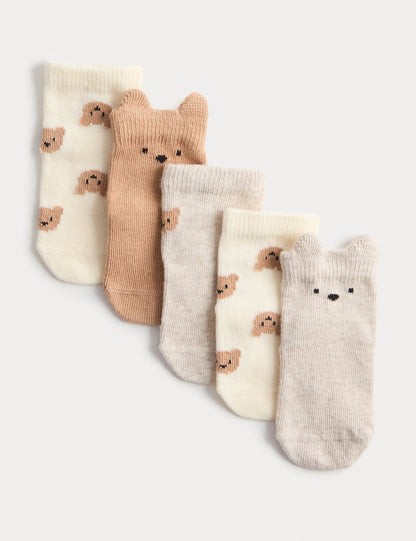 5’li Pamuk Karışımlı Spencer Bear Bebek Çorap Seti
