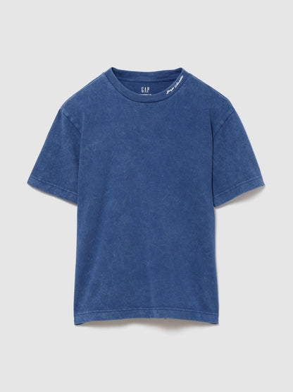 Mavi Heavyweight Gap Logo Relaxed Crop T-shirt