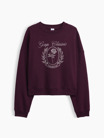 Lacivert Relaxed Wedge Bisiklet Yaka Sweatshirt