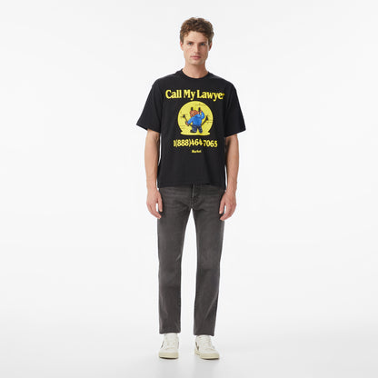 Market Smiley Call My Lawyer Bear Erkek Siyah T-shirt