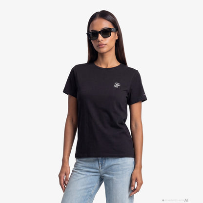 Tommy Hilfiger Script Kadın Siyah T-shirt