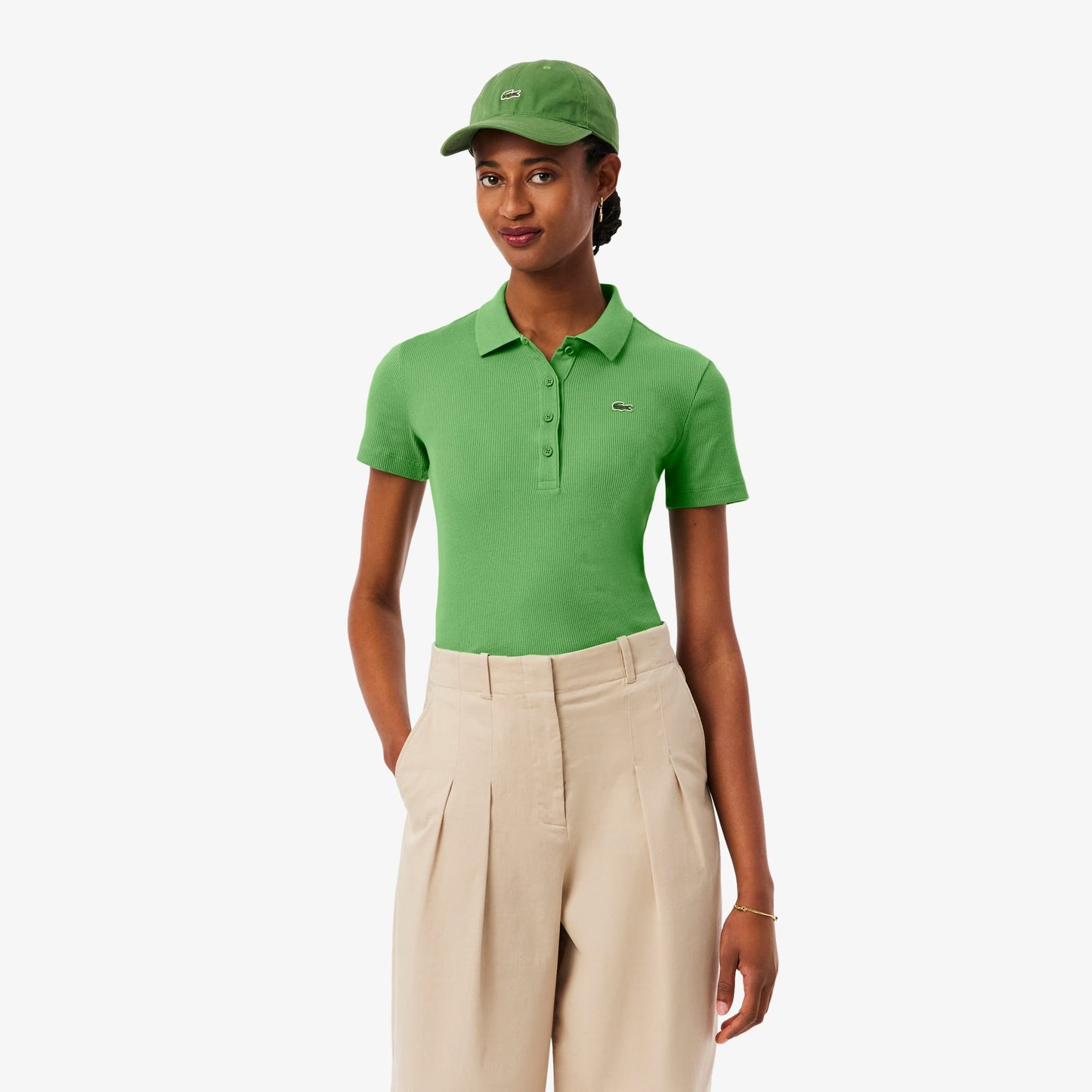 Lacoste Kadın Slim Fit Yeşil Polo