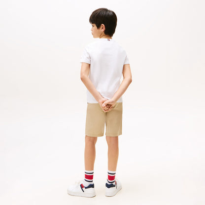 Tommy Hilfiger Curved Çocuk Beyaz T-shirt