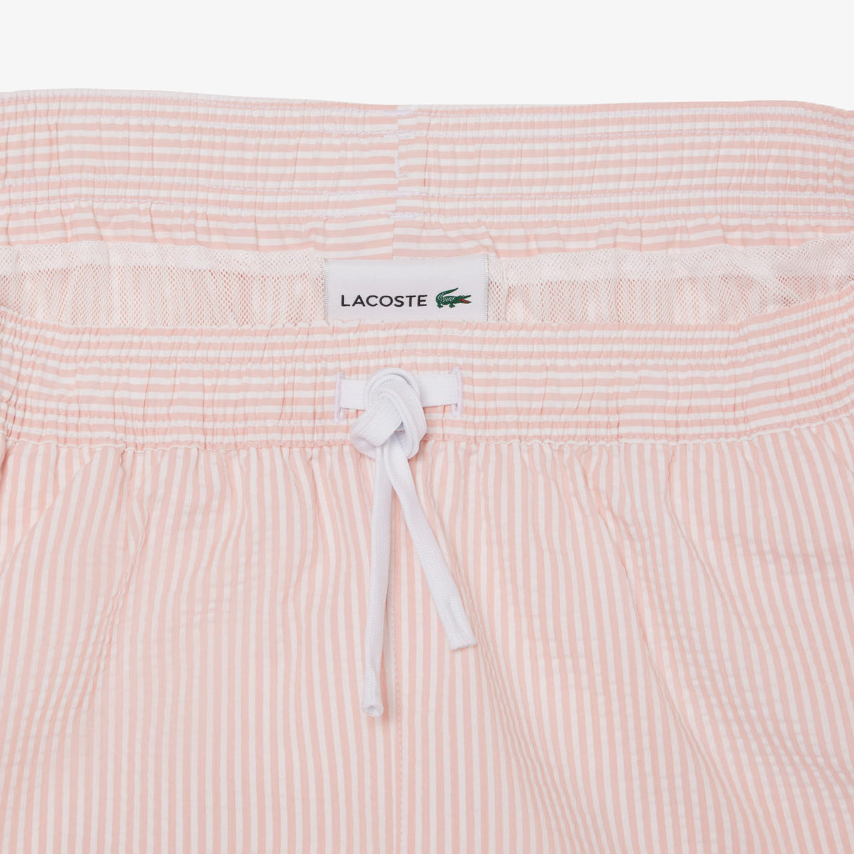 Lacoste Çizgili Erkek Pembe Deniz Şortu