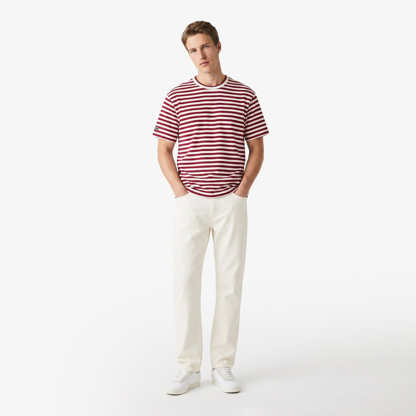 Lacoste Relaxed Fit Erkek Bordo T-shirt