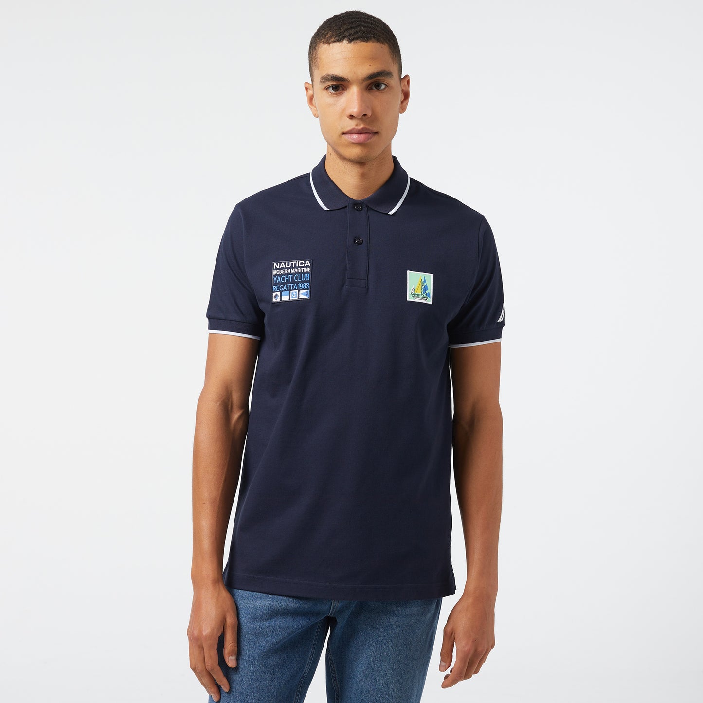 Nautica Erkek Lacivert Classic Fit Polo Yaka T-shirt
