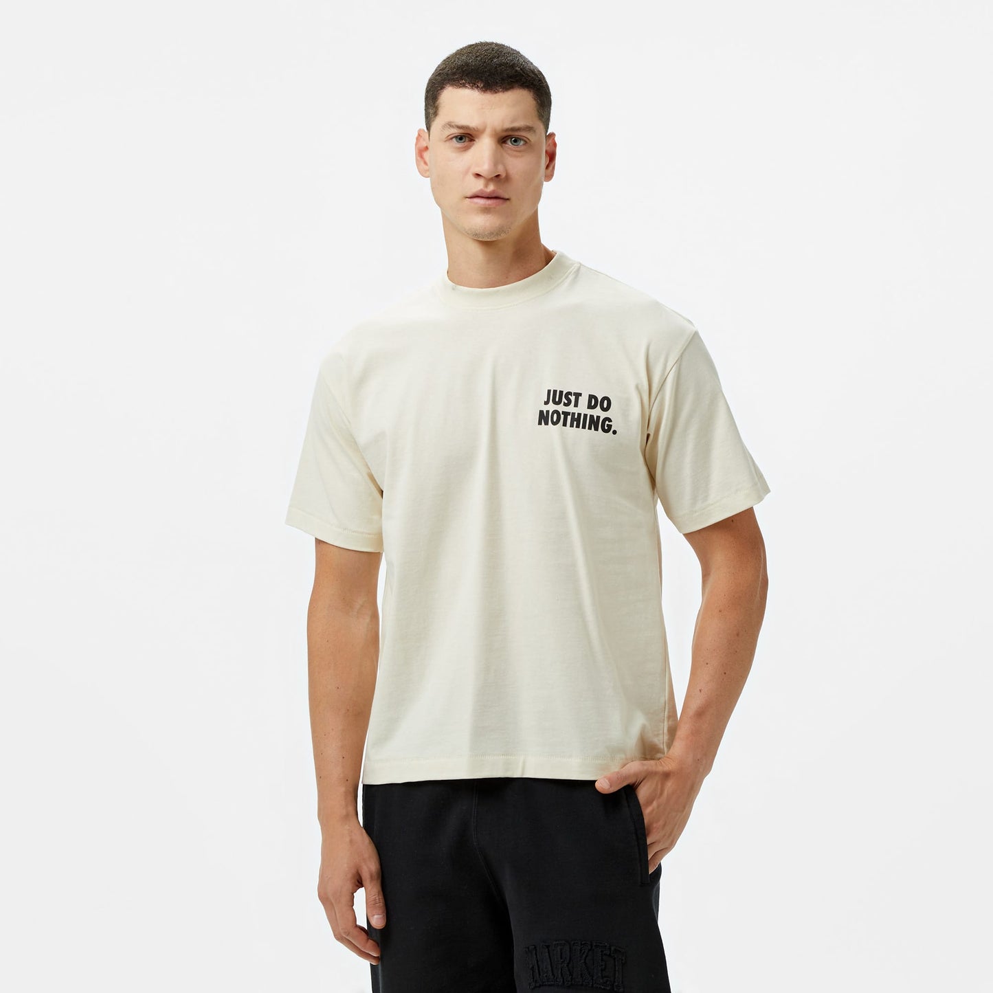 Market Just Do Nothing Fall Erkek Krem T-shirt