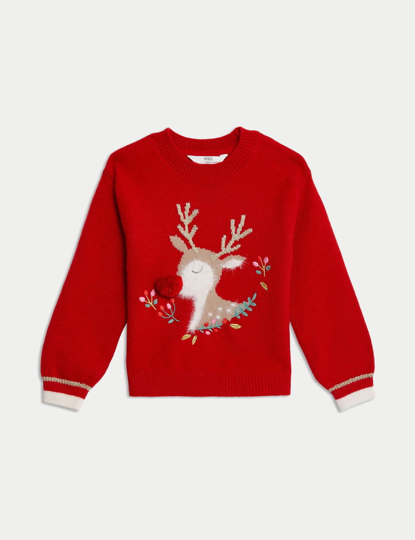 Geyik Desenli Christmas Kazak (1-8 Yaş)