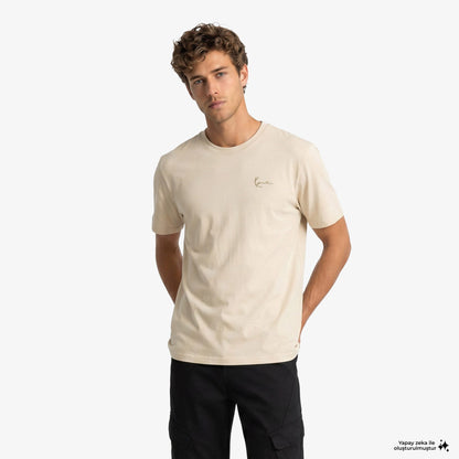 Karl Kani Slogan Boxy Erkek Bej T-shirt