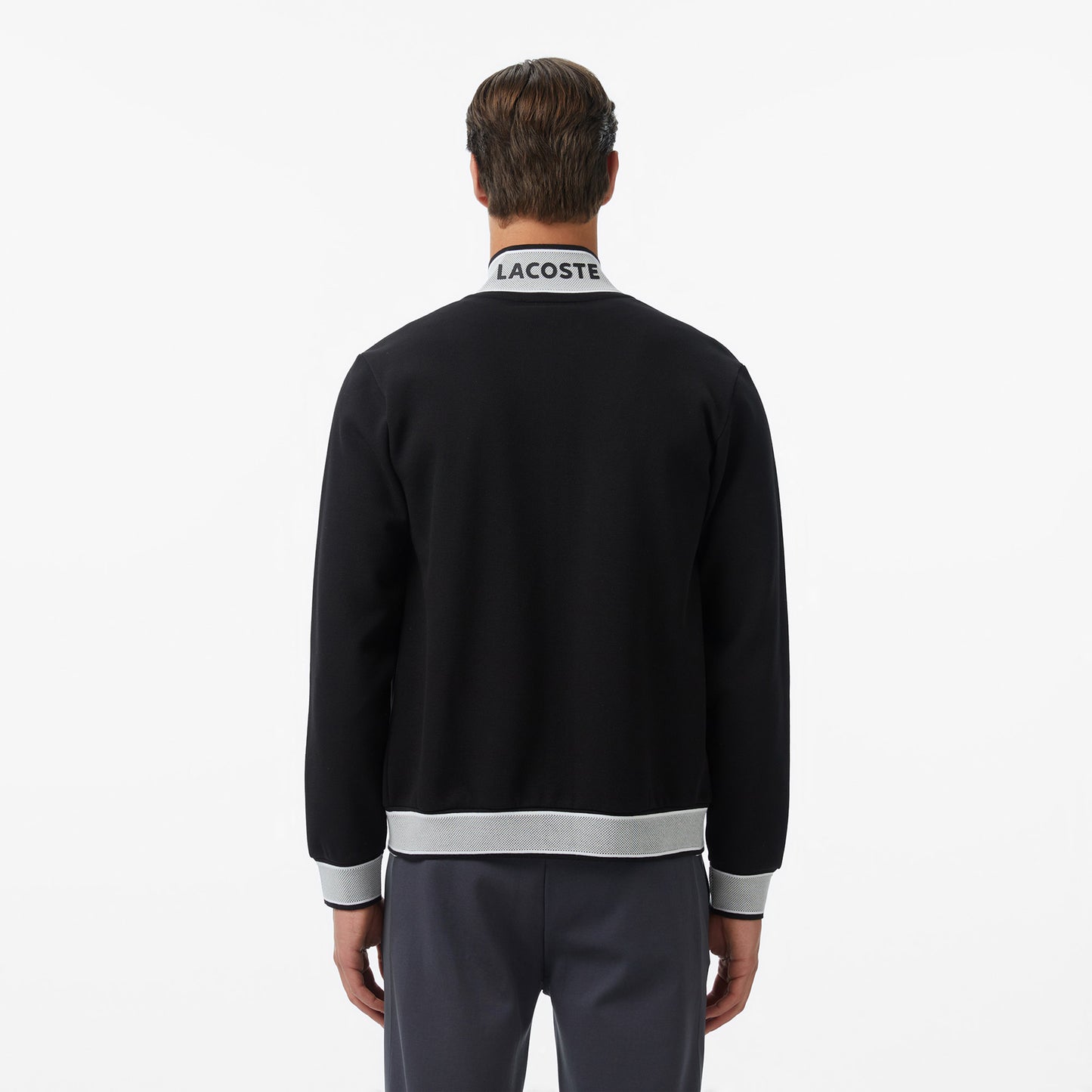 Lacoste Erkek Regular Fit Fermuarlı Renk Bloklu Siyah Sweatshirt