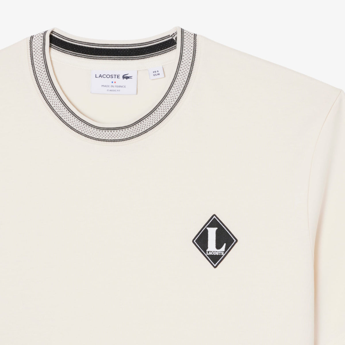 Lacoste Classic Fit Erkek Krem T-shirt