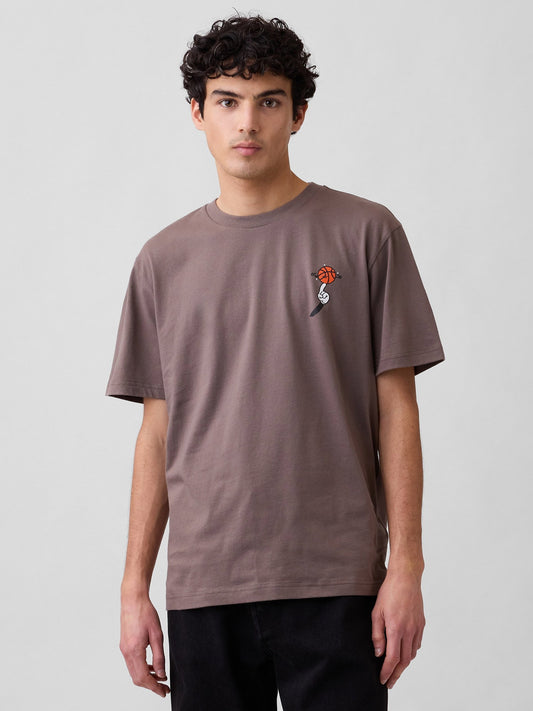 Kahverengi Disney Everyday Soft Relaxed Grafik Baskılı T-shirt