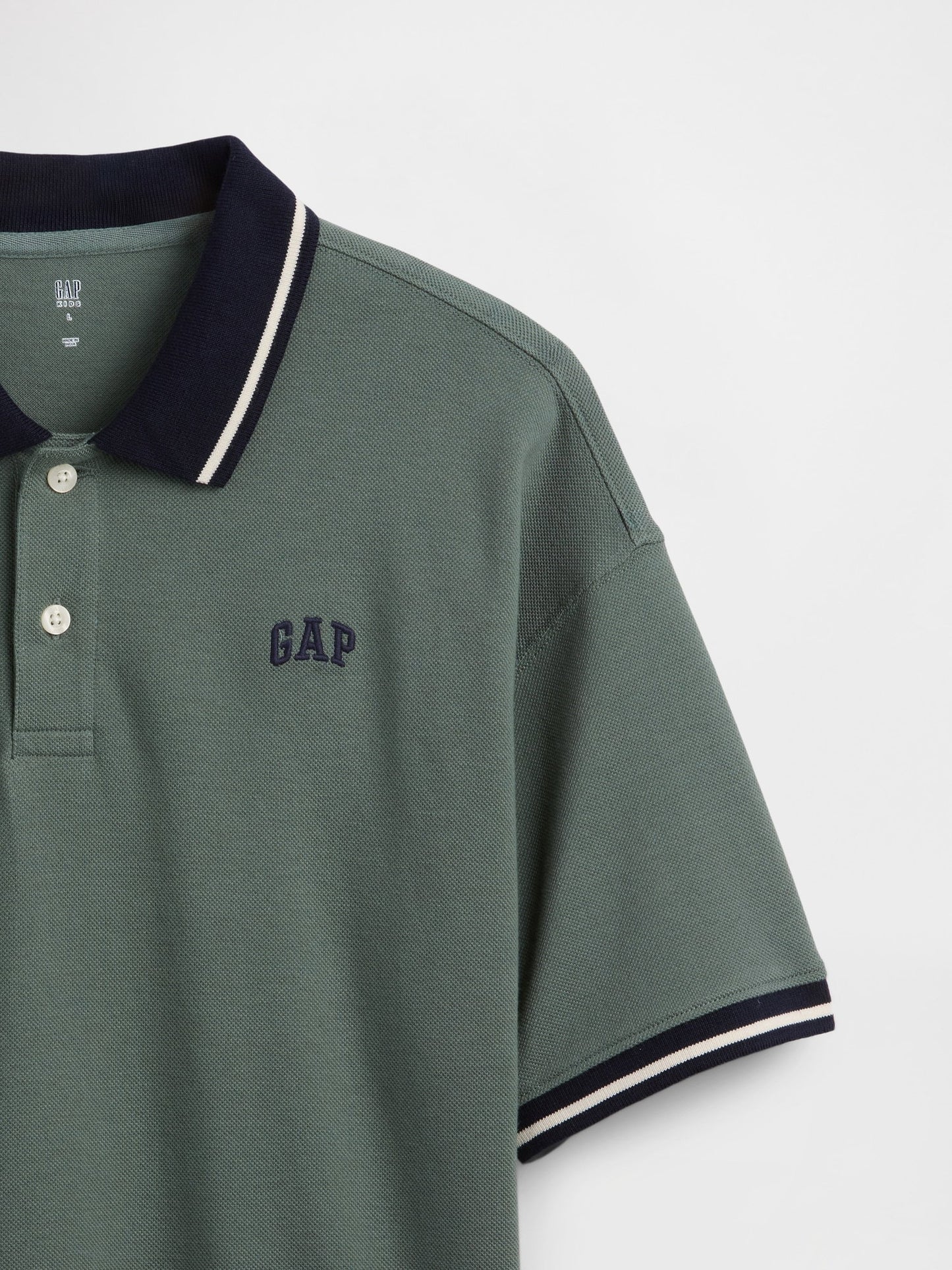 Yeşil Oversized Gap Logo Pique Polo T-shirt