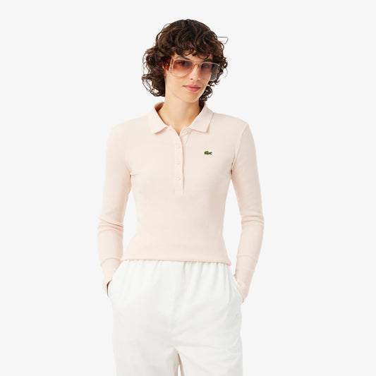 Lacoste L.12.d Slim Fit Kadın Pembe Polo