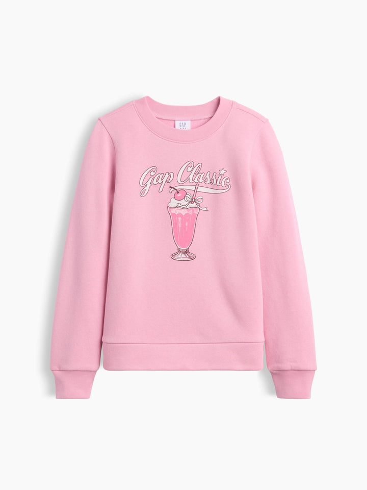 Açık Mavi Bisiklet Yaka Grafik Baskılı Sweatshirt