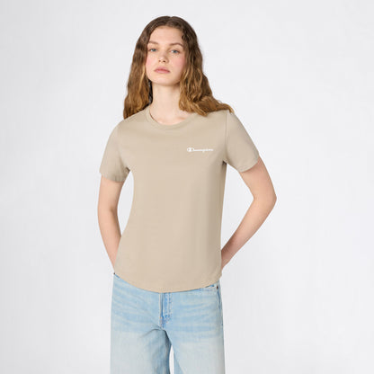 Champion Ss Regular Fit Kadın Bej T-shirt