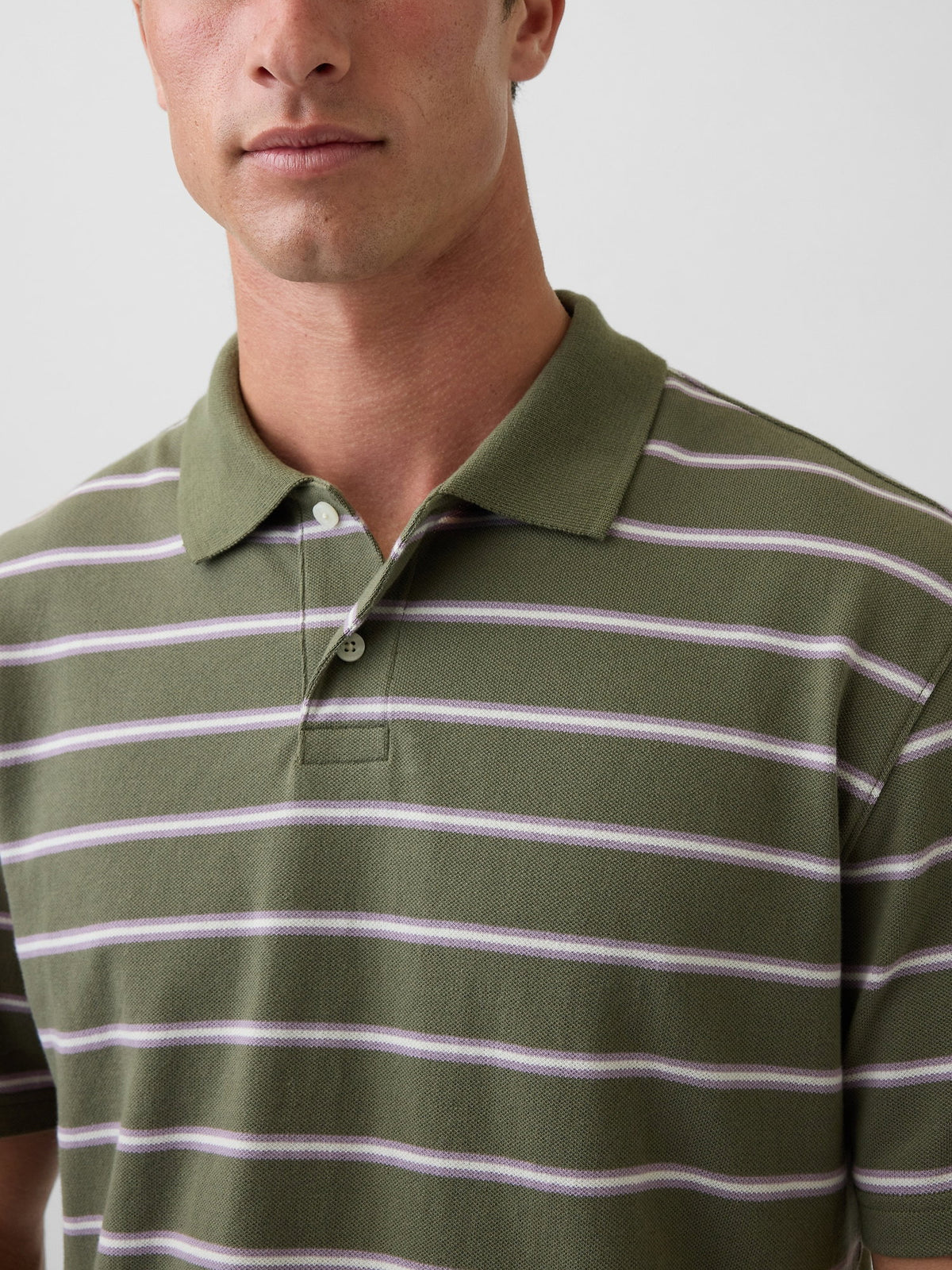 Yeşil Relaxed Pique Polo T-shirt