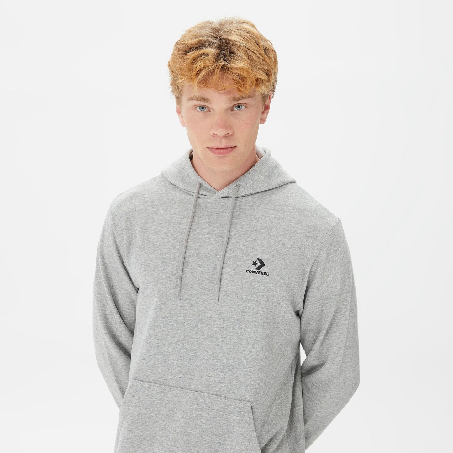 Converse Go-to Embroidered Star Chevron Unisex Gri Hoodie