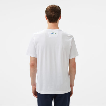 Nautica Erkek Beyaz Regular Fit Baskılı T-shirt