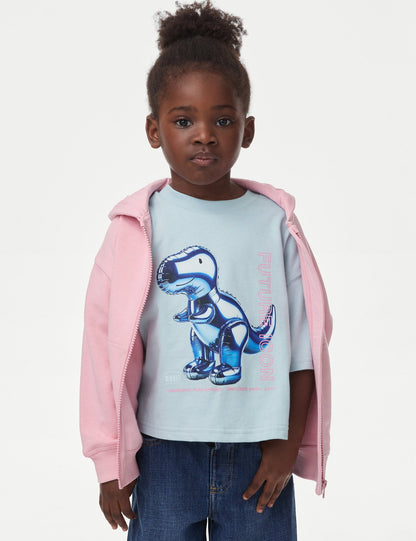 Saf Pamuklu Dinozor Üst (2-8 Yaş)