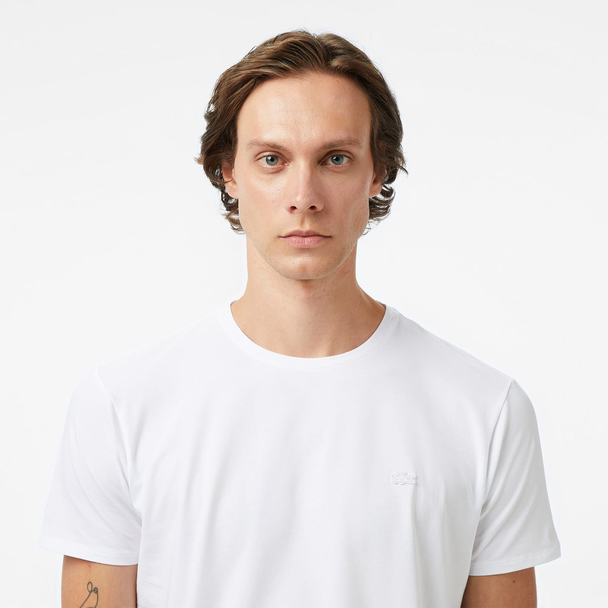 Lacoste Erkek Slim Fit Bisiklet Yaka Beyaz T-shirt