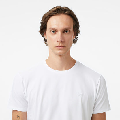 Lacoste Erkek Slim Fit Bisiklet Yaka Beyaz T-shirt