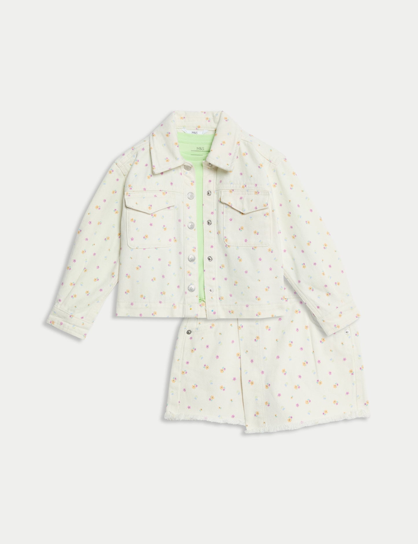 3'lü Çiçek Desenli Outfit Set (2-8 Yaş)