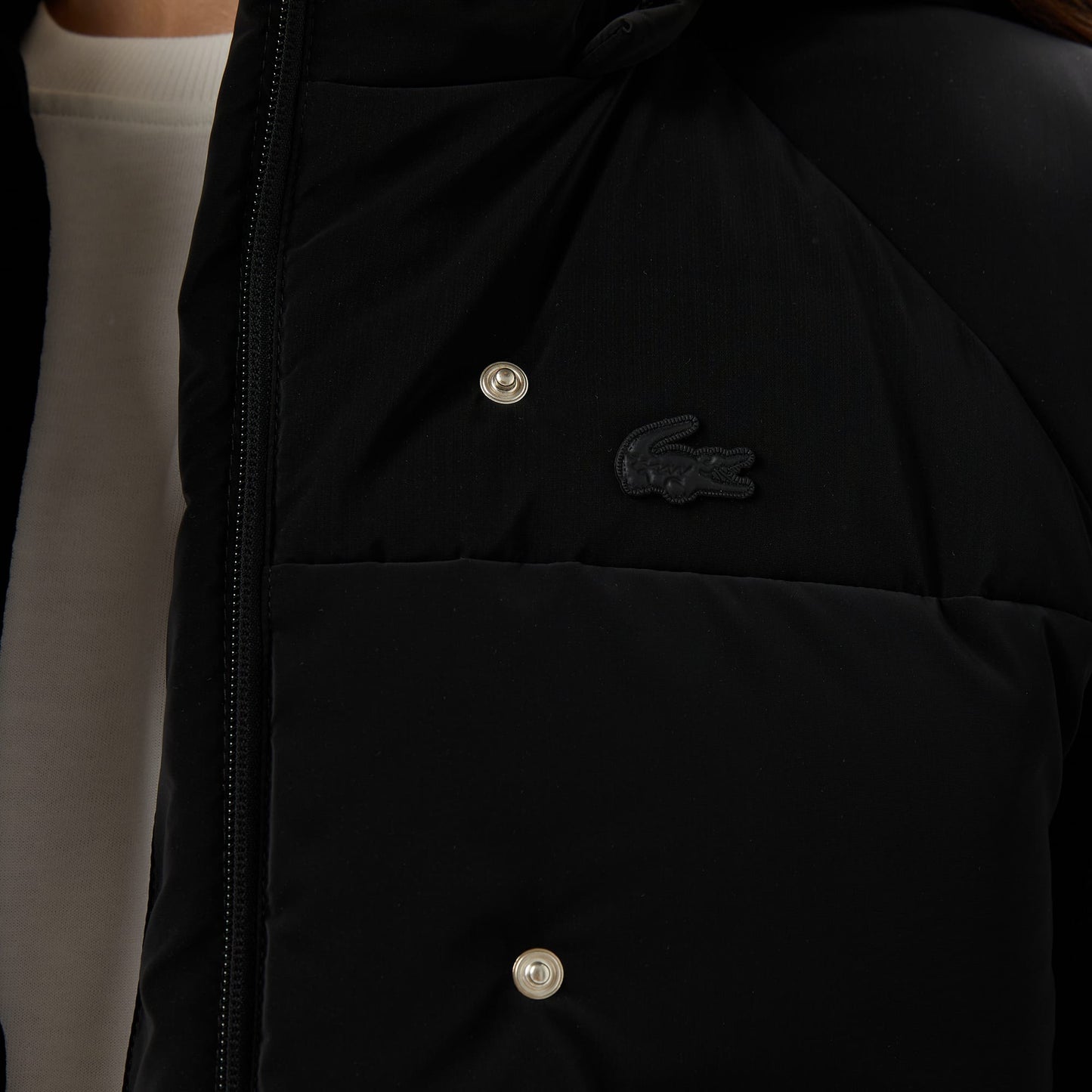 Lacoste Kadın Kapüşonlu Siyah Yelek