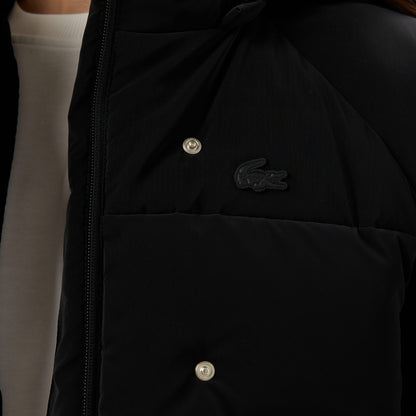 Lacoste Kadın Kapüşonlu Siyah Yelek