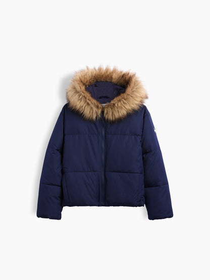 Lacivert Relaxed Puffer Şişme Mont
