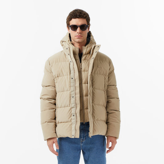 Lacoste Erkek Kapüşonlu Bej Mont