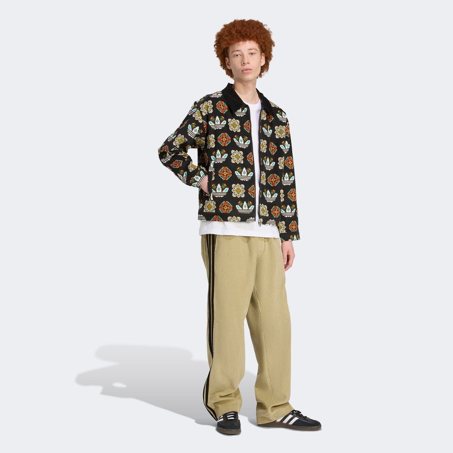 Adidas Monogram Allover Print Erkek Siyah Renkli Ceket