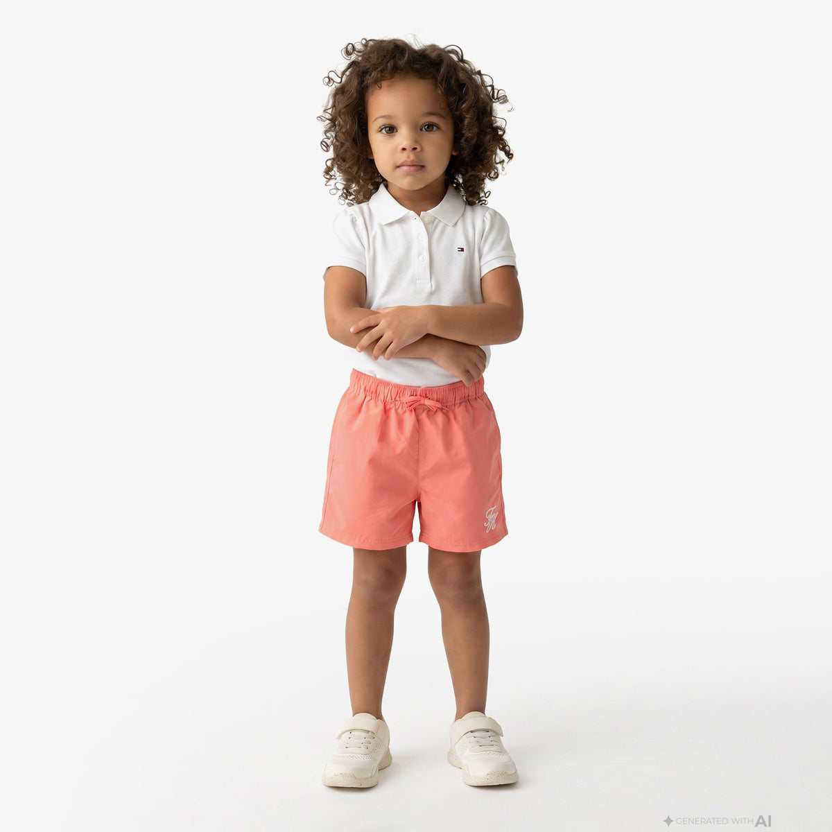 Tommy Hilfiger Script Çocuk Pembe Deniz Şortu