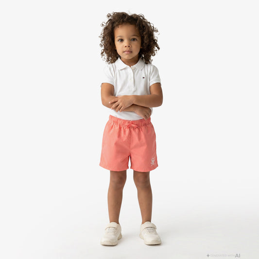 Tommy Hilfiger Script Çocuk Pembe Deniz Şortu