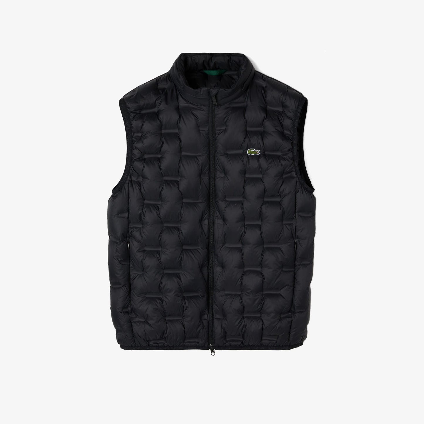Lacoste Erkek Dik Yaka Kapitone Siyah Yelek
