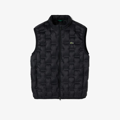 Lacoste Erkek Dik Yaka Kapitone Siyah Yelek