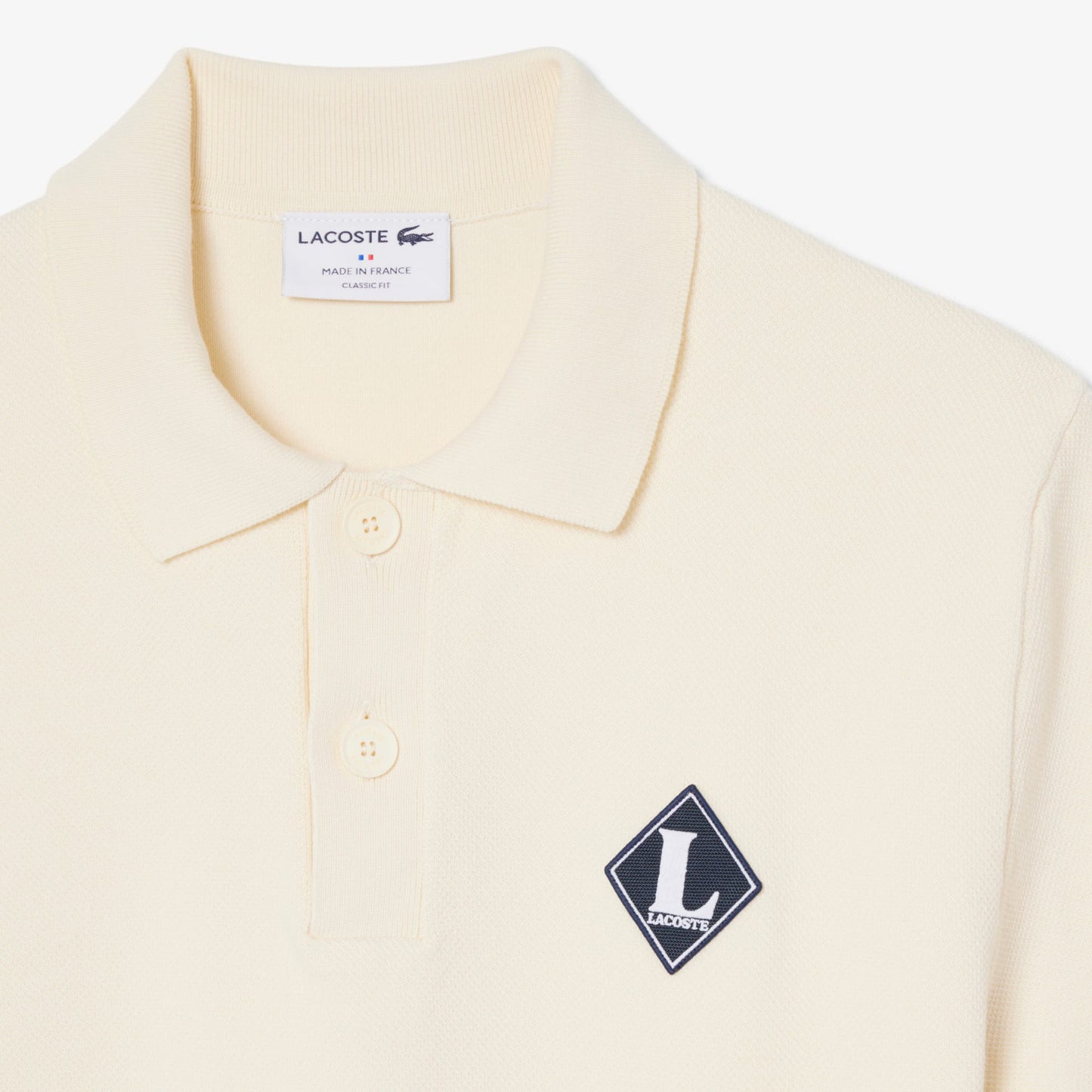 Lacoste Classic Fit Erkek Krem Polo