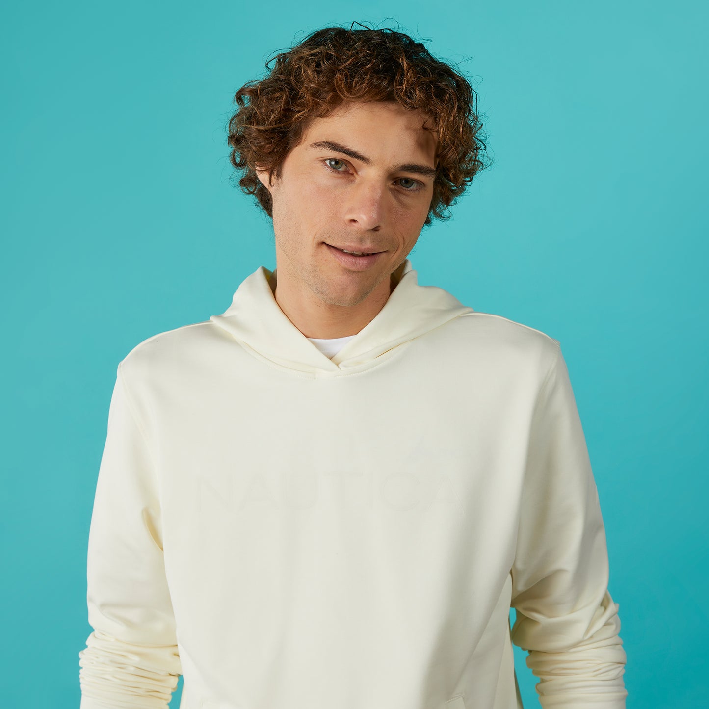 Nautica Erkek Krem Standart Fit Sweatshirt
