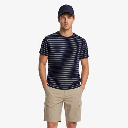 Nautica Erkek Lacivert Regular Fit Çizgili T-shirt