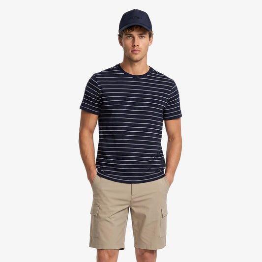 Nautica Erkek Lacivert Regular Fit Çizgili T-shirt