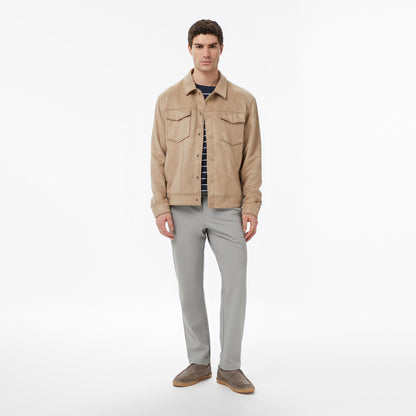 Nautica Erkek Bej Regular Fit Süet Ceket