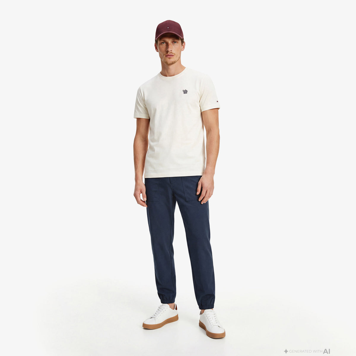 Tommy Hilfiger Moto Pack Erkek Krem Rengi T-shirt