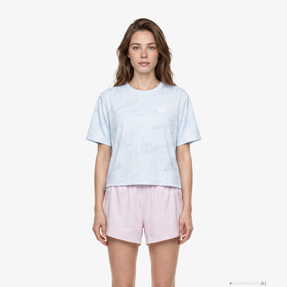 Anta Serve Smash Repeat Kadın Mavi T-shirt