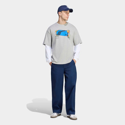 Adidas Blue Box Elves Erkek Gri T-shirt